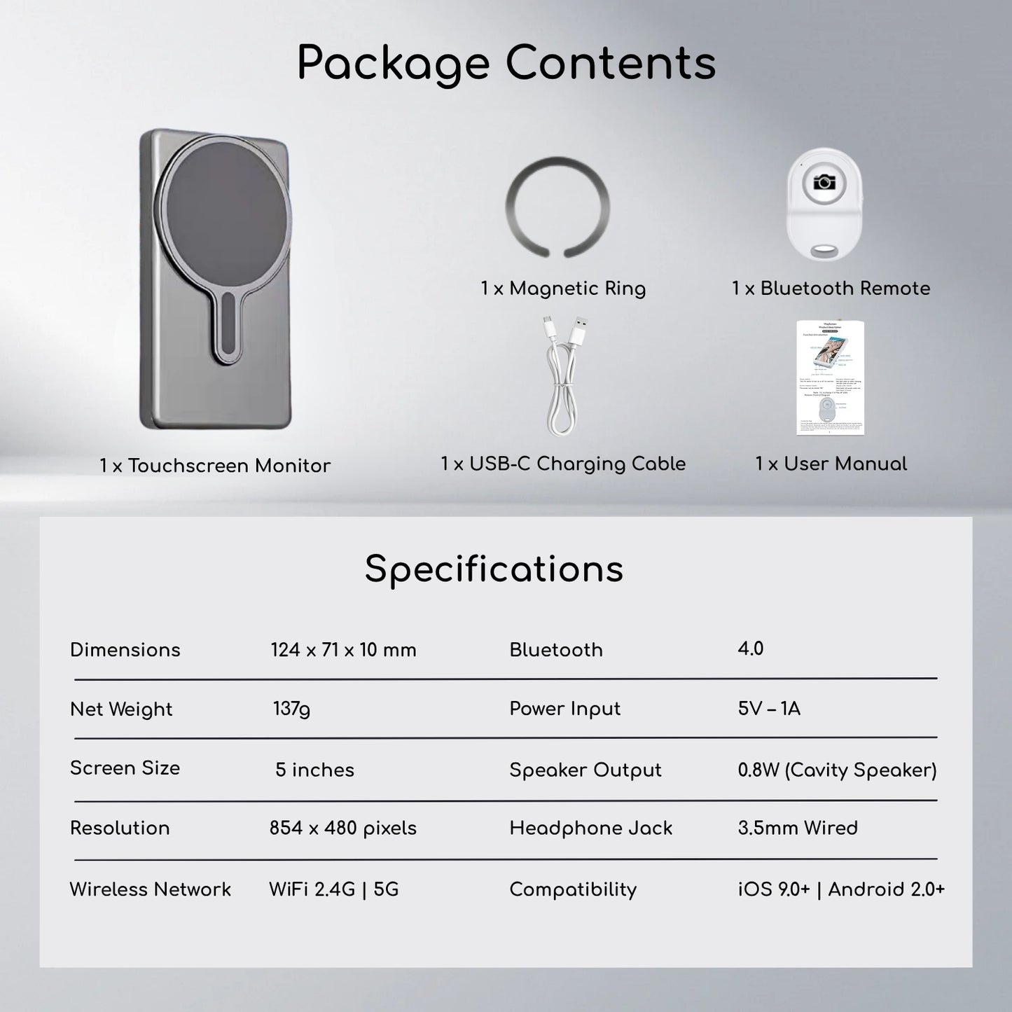 duomira™ - Touchscreen Vlogging & Selfie Monitor
